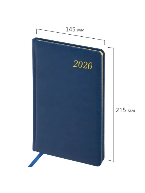 Еженедельник датированный 2026, А5, 145х215 мм, BRAUBERG 