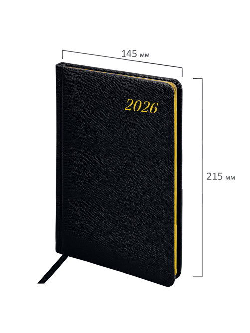 Еженедельник датированный 2026, А5, 145х215 мм, BRAUBERG 