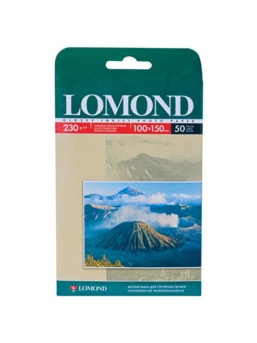 Фотобумага глянцевая, 10х15 см, 230 г/м2, односторонняя, 50 листов, LOMOND, 0102035