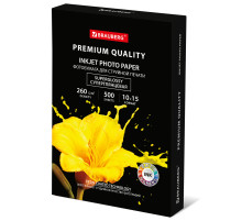 Фотобумага PREMIUM суперглянцевая, 10х15 см, 260 г/м2, односторонняя, 500 листов, BRAUBERG, 364000