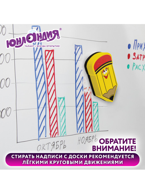 Стиратель магнитный для магнитно-маркерной доски ЮНЛАНДИЯ 