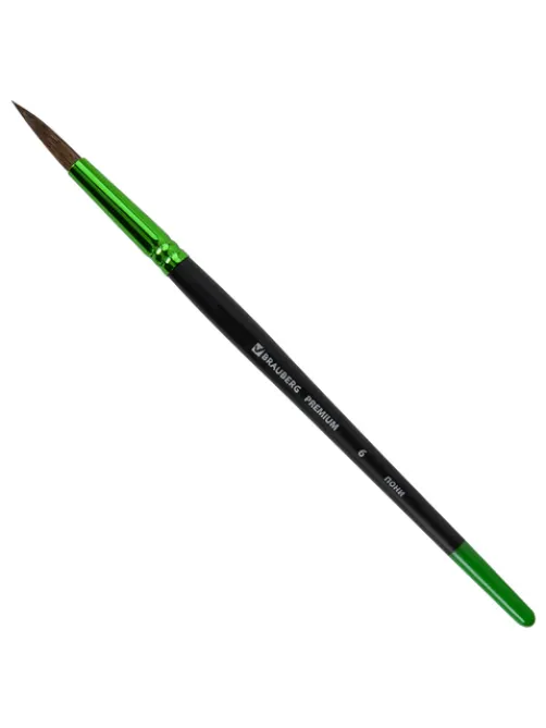 Кисть из ворса пони № 6, BRAUBERG PREMIUM, 200985