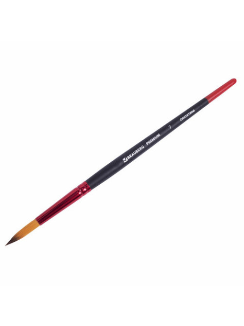 Кисть синтетика, круглая № 7, BRAUBERG PREMIUM, 201006