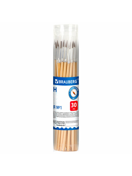 Кисть BRAUBERG, пони, круглая, №1, 200840