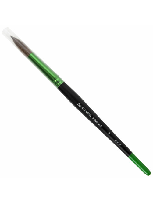 Кисть из ворса пони № 9, BRAUBERG PREMIUM, 200988