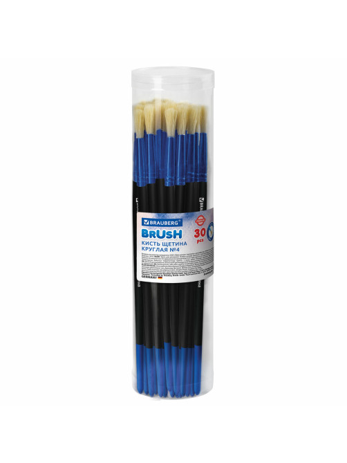 Кисть щетина, круглая № 4, BRAUBERG PREMIUM, 200990