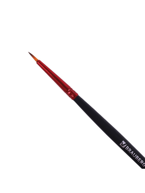 Кисть синтетика, круглая № 1, BRAUBERG PREMIUM, 201000