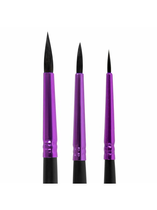 Кисти BRAUBERG PREMIUM, набор 3 шт. (беличьи круглые № 2, 3, 4), блистер, 201020