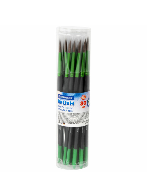 Кисть из ворса пони № 4, BRAUBERG PREMIUM, 200983