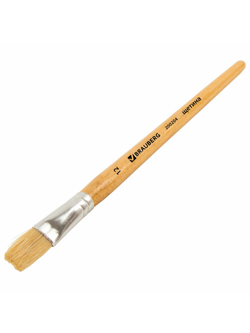 Кисть BRAUBERG, щетина, плоская, № 12, 200204