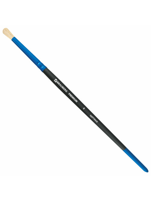Кисть щетина, круглая № 4, BRAUBERG PREMIUM, 200990