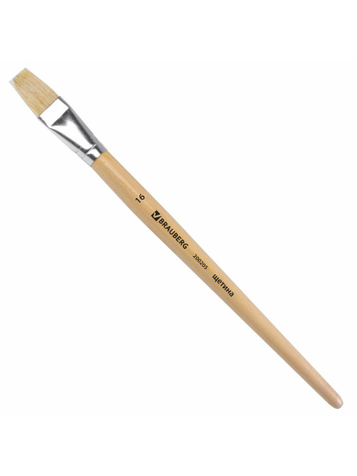 Кисть BRAUBERG, щетина, плоская, № 16, 200205