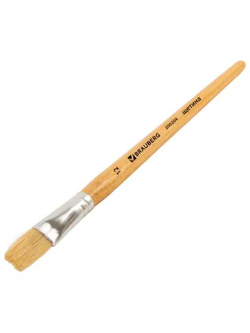 Кисть BRAUBERG, щетина, плоская, № 12, 200204