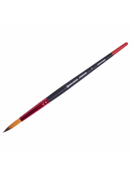 Кисть синтетика, круглая № 7, BRAUBERG PREMIUM, 201006