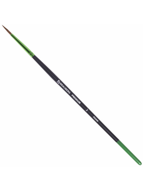 Кисти BRAUBERG PREMIUM, набор 10 шт. (круглые пони - 5 шт., синтетика - 3 шт., плоские щетина - 2 шт.), блистер, 201023