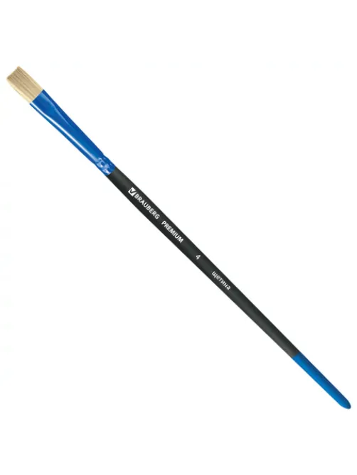 Кисть щетина, плоская № 4, BRAUBERG PREMIUM, 200994