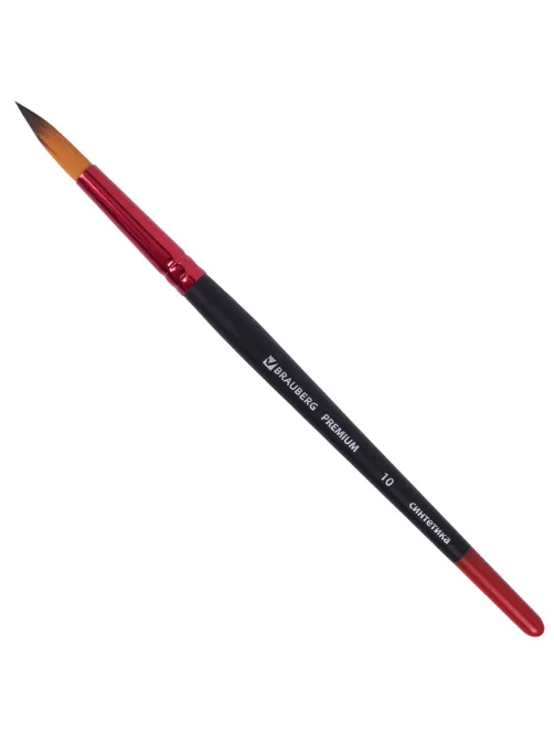 Кисть синтетика, круглая № 10, BRAUBERG PREMIUM, 201009