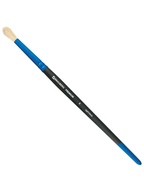 Кисть щетина, круглая № 8, BRAUBERG PREMIUM, 200992