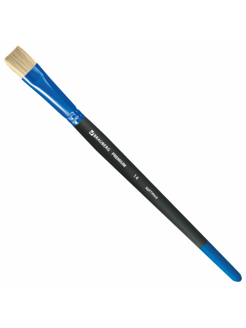 Кисть щетина, плоская № 14, BRAUBERG PREMIUM, 200998