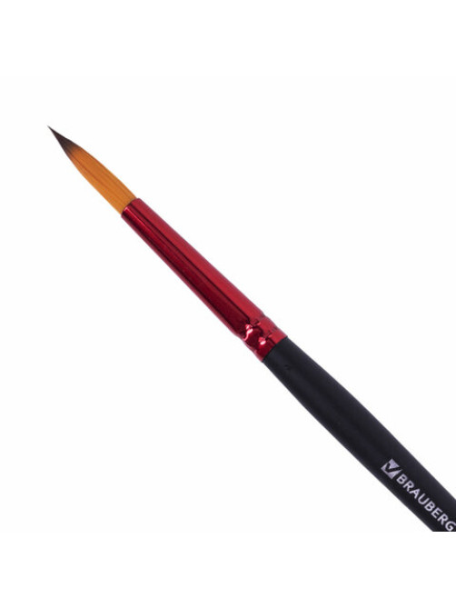 Кисть синтетика, круглая № 6, BRAUBERG PREMIUM, 201005