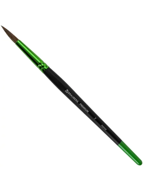 Кисть из ворса пони № 7, BRAUBERG PREMIUM, 200986