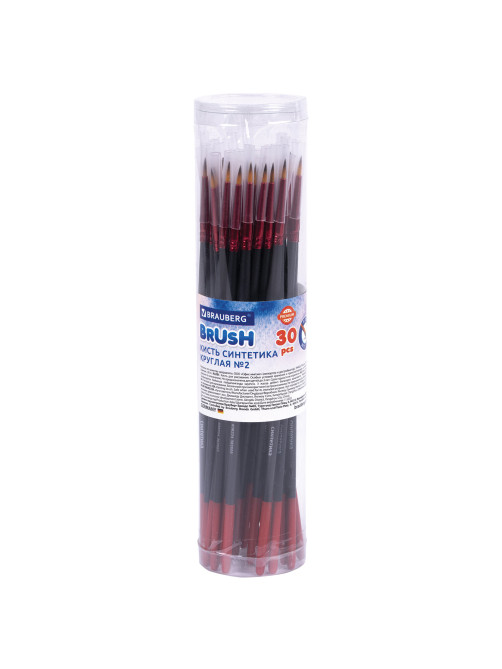 Кисть синтетика, круглая № 2, BRAUBERG PREMIUM, 201001