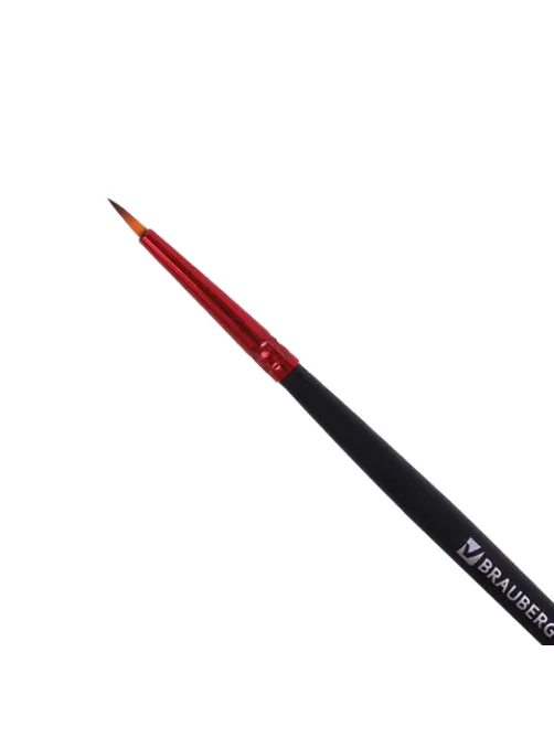 Кисть синтетика, круглая № 1, BRAUBERG PREMIUM, 201000