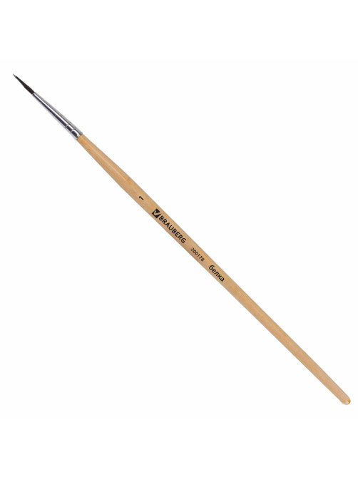 Кисть BRAUBERG, белка, круглая, № 1, 200178