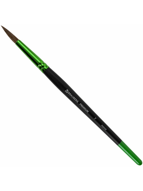 Кисть из ворса пони № 7, BRAUBERG PREMIUM, 200986
