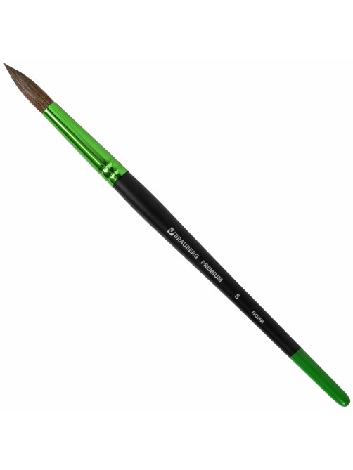 Кисть из ворса пони № 8, BRAUBERG PREMIUM, 200987