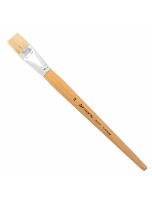 Кисть BRAUBERG, щетина, плоская, № 22, 200207