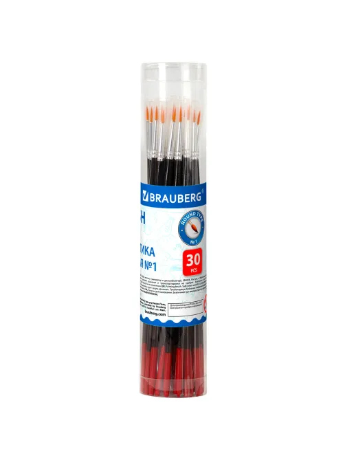 Кисть BRAUBERG синтетика, круглая, №1, 200851