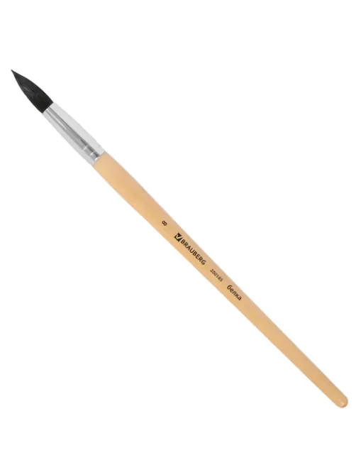 Кисть BRAUBERG, белка, круглая, № 8, 200185