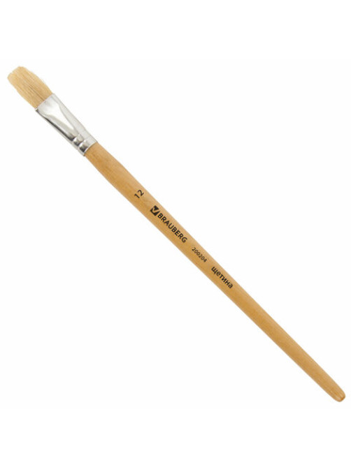 Кисть BRAUBERG, щетина, плоская, № 12, 200204