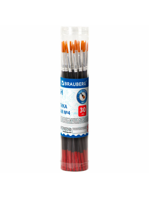 Кисть BRAUBERG синтетика, плоская, №4, 200867