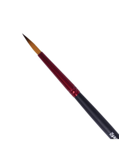 Кисть синтетика, круглая №3, BRAUBERG PREMIUM, 201002