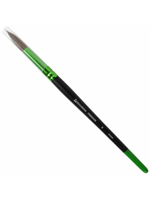 Кисть из ворса пони № 8, BRAUBERG PREMIUM, 200987