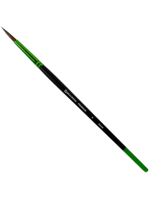 Кисть из ворса пони № 4, BRAUBERG PREMIUM, 200983