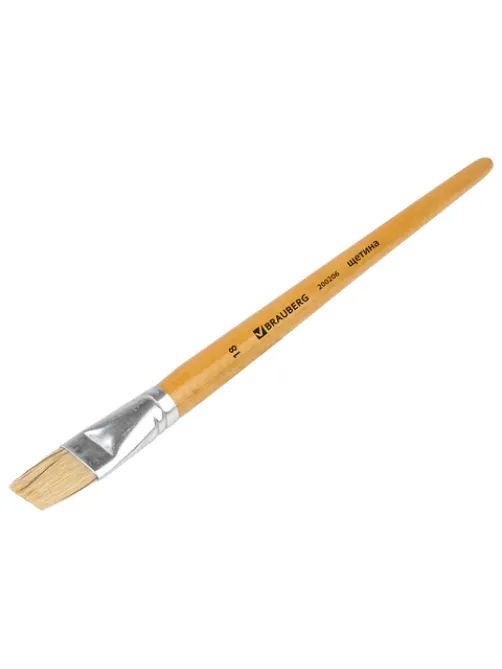Кисть BRAUBERG, щетина, плоская, № 18, 200206
