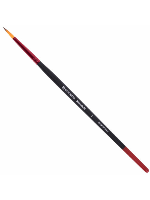 Кисти BRAUBERG PREMIUM, набор 10 шт. (синтетика, круглые № 1, 2, 3, 5, 8, плоские № 2, 4, 6, 8, 10), 201027