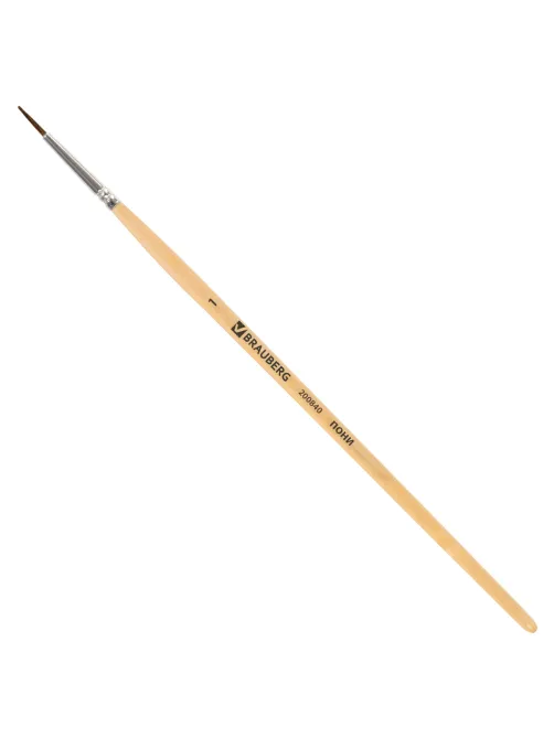 Кисть BRAUBERG, пони, круглая, №1, 200840