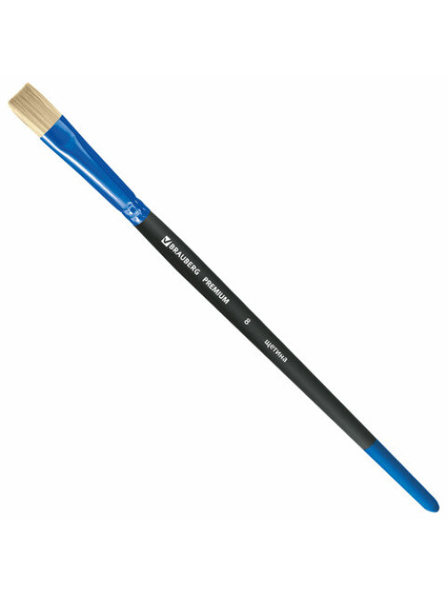 Кисть щетина, плоская № 8, BRAUBERG PREMIUM, 200996