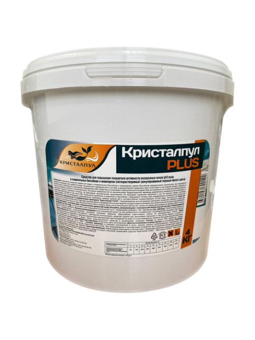 Средство для повышения pH воды бассейна, 4 кг, КРИСТАЛПУЛ PLUS, порошок, KPPGR4S