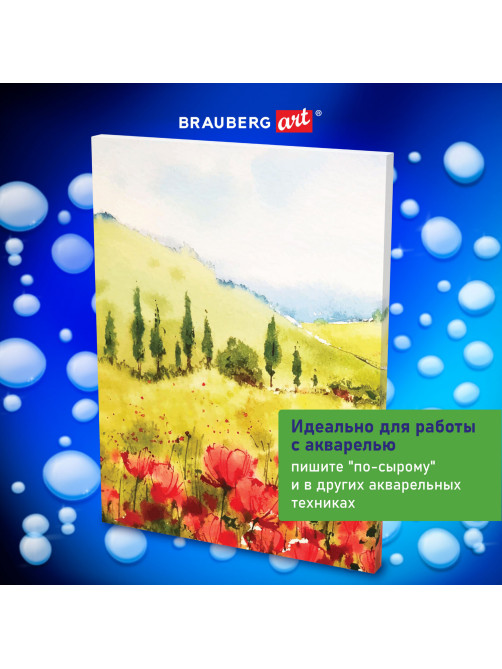 Холст на подрамнике акварельный BRAUBERG ART CLASSIC, 30х40, 240г/м, 100% хлопок,мелкое зерно 191668
