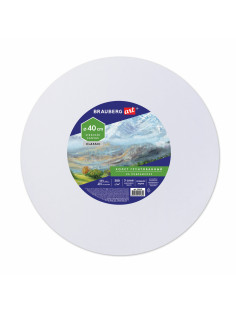 Холст на подрамнике BRAUBERG ART CLASSIC, 40см, грунт, круг, 45%хлоп., 55%лен, среднее зерно, 190648