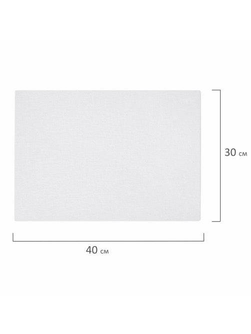 Холст на картоне (МДФ), 30х40 см, 280 г/м2, грунтованный, 100% хлопок, BRAUBERG ART CLASSIC, 192186
