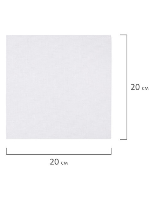 Холсты на картоне НАБОР 5 штук (20х20 см), хлопок, 280 г/м2, грунт, BRAUBERG ART CLASSIC, 192650