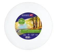 Холст на картоне, круглый 40 см, 280 г/м2, грунтованный, 100% хлопок BRAUBERG ART CLASSIC, 192192