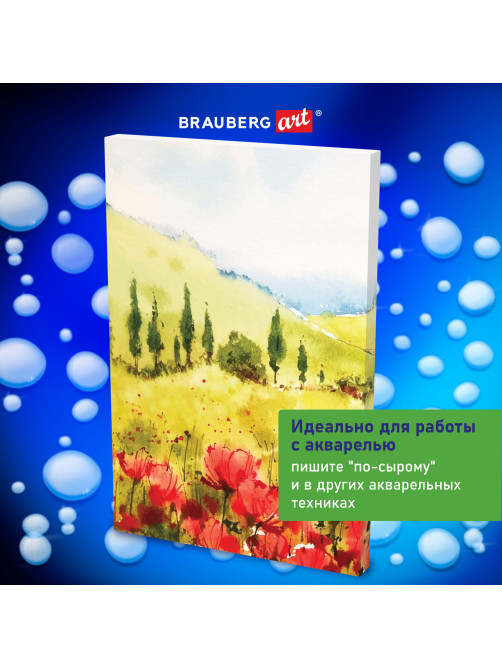 Холст на подрамнике акварельный BRAUBERG ART CLASSIC,20х30, 240г/м, 100% хлопок,мелкое зерно, 191667
