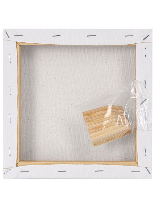 Холст на подрамнике BRAUBERG ART BASIC, 20х20 см, 280 г/м2, хлопок, мелкое зерно, грунт, 192664